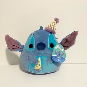 BNWT 8” Disney Stitch with Party Hat Squishmallow Birthday Plush Stuffed Animal
